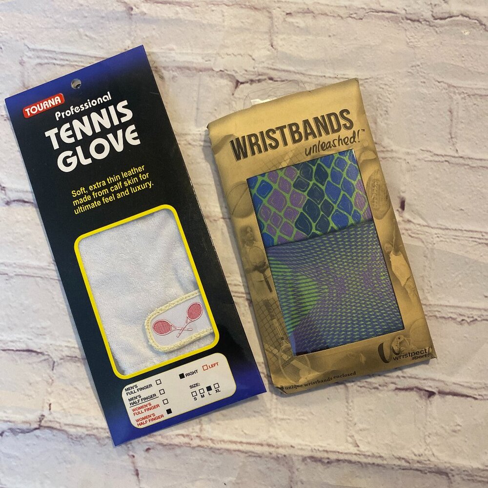 Tourna Tennis Professional Women's Glove and Wristpect Wrist Band.